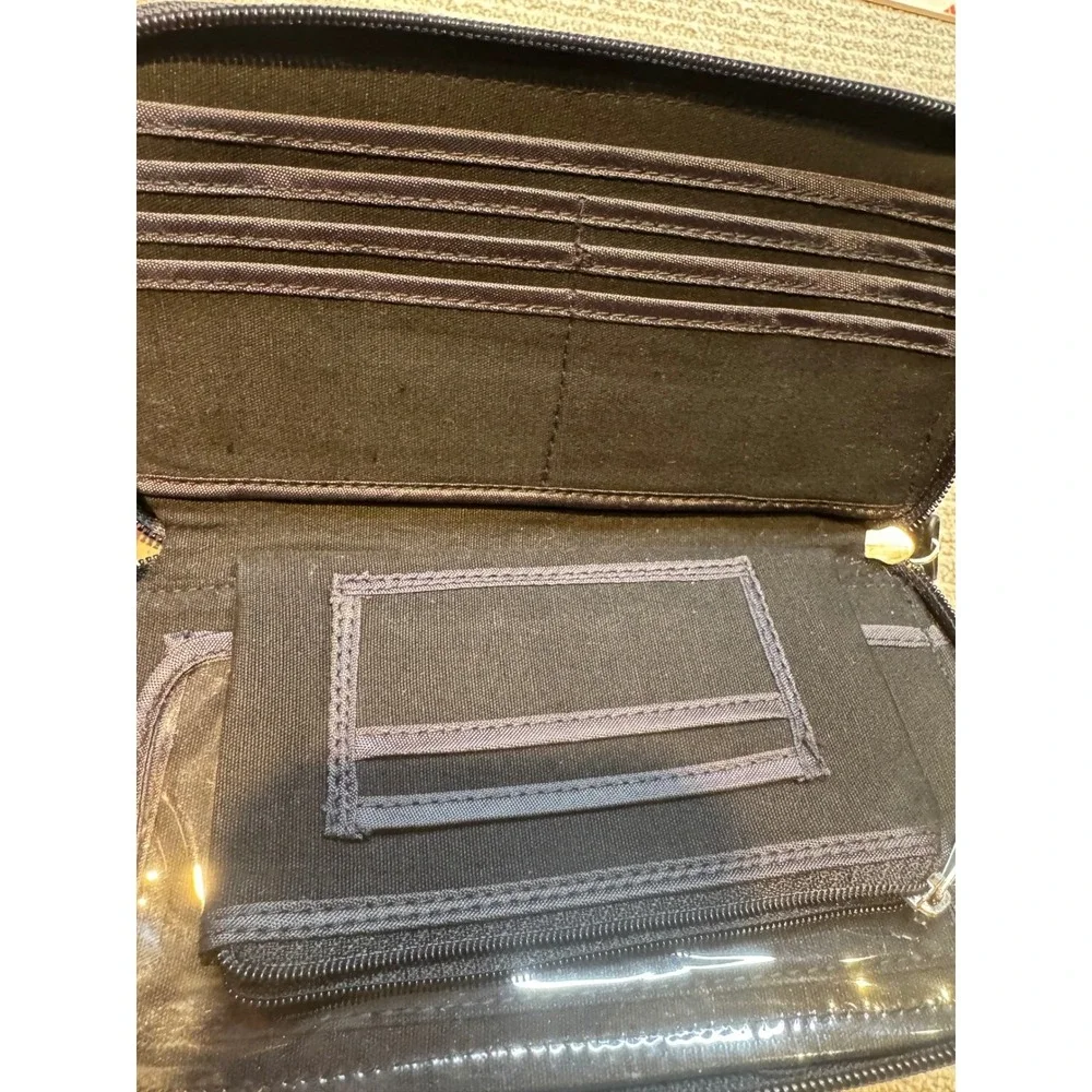 Ecko Unltd Wallet Lot 2pc Black White Perforated Rhino Logo‎ Wristlet Zip Around